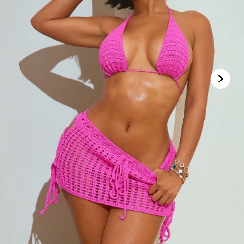 Corinne Crochet 3 Piece Bikini Sunsuit